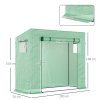 Outsunny Tomato Greenhouse Walk-in Garden Greenhouse with Pent Roof, Roll-up Door, Mesh Window for Plants Flowers Herbs Grow, 200 x 76 x 168 cm, Green