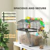 PawHut Hamster Cage, 2 Tier Gerbil Cage with 31cm Deep Tray, Tube System, Water Bottle, Ramp, Feeding Bowl, 58 x 43 x 57cm, Multicoloured
