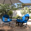 Outsunny Hammock Camping Chair Set of 2, Adjustable Back Swinging Camping Chair Portable Swinging Chair with Cup Holder, Headrest, Padded Seat and Carry Bag for Travel Fishing Hiking, Blue