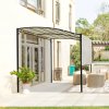 Outsunny 3 x 2.5m Patio Metal Gazebo Door Window Awning Wall Mount Canopy Outdoor Sunshade with Extended Shelter Cream White