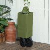Outsunny 120L Festival Trolley on Wheels, Folding & Compact Camping Trolley Cart with Adjustable Handle for Garden, Beach, Fishing, Green