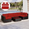 Outsunny Replacement Cushion Covers for Garden Sofa Set, Garden Rattan Sofa Cushion Polyester Cover Replacement Outdoor - No Cushion Included, Red