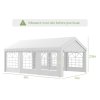 Outsunny 6m x 4m Marquee Party Tent, Heavy Duty Wedding Canopy with Sidewalls, Doors, Windows, Galvanised Garden Gazebo for Parties Events, White