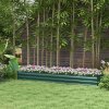 Outsunny Galvanised Raised Bed for Garden, Rectangular Outdoor Elevated Planter Box with Safety Edging and Open Bottom for Growing Flowers, Herbs and Vegetables, 240 x 60 cm, Green