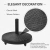 Outsunny 22.7kg Resin Patio Parasol Base Umbrella Stand Weight Deck Garden Sunshade Holder Round w/ Wheels Brakes Outdoor