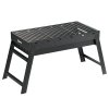 Outsunny Portable Charcoal Grill with Pull-Out Charcoal Basin, Folding Tabletop Barbecue, Compact Camping BBQ, Galvanised Metal, 73 x 31 x 38 cm, Black