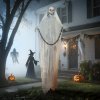 Outsunny 183 cm Life Size Halloween Animated Skeleton Grim Reaper with Glowing LED Eyes, Scary Halloween Decorations, Battery Operated, Indoor Party Props