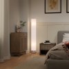 HOMCOM Floor Lamp, 120cm Standing Lamp with Linen Lampshade, Standard Light with Pine Wood Base for Living Room, Bedroom (Bulbs Not Included)