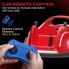 AIYAPLAY Angry Bird Licensed 12V Kids Bumper Car, 360 Rotation Waltzer Car with Joysticks, Remote Control, Music USB LED Lights, for 3-5 Years Old - Red