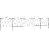Outsunny Decoration Garden Fence, 5PCs Outdoor Picket Fence Panels, Rustproof Metal Wire Landscape Flower Bed Border Edging Animal Barrier, Black