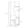 HOMCOM 8-Tier Freestanding Bookcase w/ Melamine Surface Anti-Tipping Foot Pads Home Display Storage Grid Stand Bedroom Living Room Furniture Modern Style 