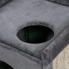 PawHut 2 Layer Cat House, Cat Beds for Indoor Cats with Scratching Pad, 81cmH, Grey