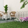 Outsunny Decoration Garden Fence, 32in x 10ft Outdoor Picket Fence Panels, 5PCs Rustproof Metal Wire Landscape Flower Bed Border Edging Animal Barrier, Black