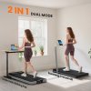SPORTNOW Folding Treadmill with Incline, 2 in 1 Under Desk Walking Pad Treadmills for Home Office with Remote Control and LED Display, 2.0HP, 1-6KM/H, No Assembly