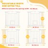 PawHut Stair Gate, 77cm Extra Tall Dog Gate with Adjustable Width, 76-104cm Pressure Fit Safety Gate with Cat Door, 7cm and 14cm Extensions, for Stairs, Doorways, Easy Installation, White
