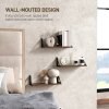 HOMCOM Set of 3 Wall Shelves, Vintage Wall Mounted Floating Shelves for Living Room, Entryway, Bedroom, Rustic Brown