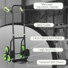 DURHAND Steel Folding Hand Truck, Heavy Duty Foldable Trolley on Wheels, Multi-Purpose Sack Truck Moving Trolley, 120kg, Green