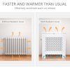 HOMCOM Wooden Radiator Cover Heating Cabinet Modern Home Furniture Grill Style  White Painted (Small)