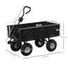 Outsunny Garden Trolley Cart, Heavy Duty Festival Trolley with Removable Liner, Quick-Release Sides, 10