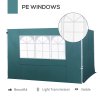 Outsunny 3 Meters Gazebo Replaceable Exchangeable Side Panel Wall Panels Walls With Window, Dark Green