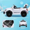 AIYAPLAY Volkswagen Beetle Licensed Ride on Car, 12V Kids Electric Car with Remote Control, 4 Spring Suspension Wheels, Soft Start, Headlights, FM Radio, Music, Horn, White