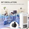 HOMCOM Portable Air Cooler, 3-in-1 Evaporative Air Cooler with 5L Water Tank, Oscillation, 3 Fan Speeds, 3 Modes, 2 Ice Packs, 7H Timer, LED Display, for Home Office