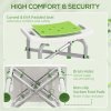 HOMCOM Shower Chair for the Elderly and Disabled, Adjustable Padded Shower Stool with Built-in Handle and Non-slip Suction Foot Pads, Green