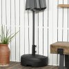 Outsunny Half Round Umbrella Base, Half Patio Parasol Stand Holder for Deck, Garden, 18 kg Capacity Water or 21 kg Capacity Sand, Fit 3.8 cm or 4.8 cm Pole, Black