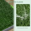 PawHut Dog Toilet, Artificial Grass for Dogs with Tray for Potty Training Indoor Outdoor Use, Puppy Dog Grass Pad Easy to Clean, 2 Packs, 67 x 41cm, Green