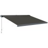 Outsunny 4 x 3(m) Full Cassette Electric Awning with Remote Controller, Aluminium Frame DIY Retractable Garden Awning, UPF50+ Sun Shade Canopy for Deck Door Window, Dark Grey
