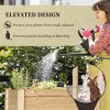 Outsunny Raised Bed for Garden, Wooden Elevated Planter Box with Bed Liner, for Flower Vegetable Herb, 86L x 46W x 76Hcm