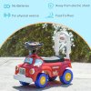 AIYAPLAY Ride On Car, Foot to Floor Baby Car with Under Seat Storage, Steering Wheel, Music, Light, Fire Truck Kids Car for Boys and Girls 1.5-3 Years Old, Red