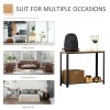HOMCOM Industrial Console Table Entryway Table w/Bottom Mesh Shelf Metal Frame Vintage Sofa Table for Hallway, Living Room, Rustic Brown