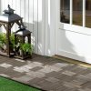 Outsunny 27 Pcs Wooden Interlocking Decking Tiles, 30 x 30 cm Outdoor Flooring Tiles, 2.5m² per Pack, for Patio, Balcony, Terrace, Hot Tub, Charcoal Grey