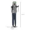 HOMCOM 210cm Skeleton Werewolf Outdoor Halloween Decoration, Halloween Animatronic with Sound Activated, Light Up Eyes, Sound Effects, Animated Prop for Haunted House