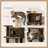 PawHut 136cm Cat Tree for Indoor Cats, Cat Tower with Scratching Posts, Hammock, Toy Ball, Cat House, Platforms - Brown