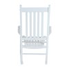 Outsunny Outdoor Porch Rocking Chair Armchair Wooden Patio Rocker Balcony Deck Garden Seat White