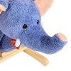 HOMCOM Children Kids Rocking Horse Toys Plush Elephant Rocker Seat with Sound Toddler Baby Gift for 1.5 Years+ Blue