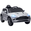 AIYAPLAY Aston Martin DBX Licensed 12V Kids Ride on Car, Kids Electric Car with Remote Control, 4 Suspension Wheels, LED Lights, Music, Horn, Slow Start, for Ages 3-6 Years, Grey