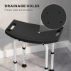 HOMCOM Height Adjustable Shower Stool, Aluminium Shower Chair, Non-Slip Bath Stool for Elderly, Disabled, Seniors, Pregnant