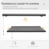Outsunny 3 x 2.5m Electric Awning with Remote Controller, Aluminium Frame DIY Retractable Awning, UV50+ Sun Shade Canopy for Garden Patio Deck Door Window, Grey