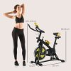 SPORTNOW Indoor Exercise Bike, Stationary Bike, Cycling Machine with Adjustable Seat and Resistance, Heart Rate Sensor, for Home Gym Workout, 8kg Flywheel, Yellow