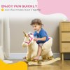 AIYAPLAY Rocking Horse, Unicorn Rocking Horse with Realistic Sounds, Safety Belt, Wooden Base, Plush Ride on Unicorn, for Ages 18-36 Months, Cream White