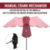 Outsunny 4.6m Large Garden Parasol Double-Sided Sun Umbrella Patio Market Canopy Shade Outdoor Wine Red - NO BASE