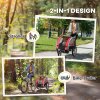 HOMCOM Child Bike Trailer, Baby Bicycle Trailer for 2 Kids with 5 Point Harness, Steel Frame, Reflectors, Safety Flag, Hitch Coupler, Red
