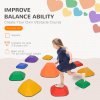 AIYAPLAY Balance Stepping Stones for Kids, 11-Piece Non-Slip Stackable River Stones, Obstacle Courses for Balance and Motor Skills, Indoor Outdoor Sensory Toy Gift for Ages 3-8 Years