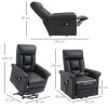 HOMCOM Power Lift Chair Armchair for the Elderly, PU Leather Recliner Chair with Extended Footrest, Remote Control and Side Pocket, Black
