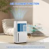 HOMCOM 16L/Day Dehumidifier for Home, Activated Carbon Air Filter, Portable Compressor Dehumidifier with 5.5L Water Tank, 24H Timer, Laundry Drying, Continuous Drainage, Humidity Light, White