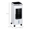 HOMCOM 3-in-1 Portable Air Cooler with 4L Water Tank, Evaporative Air Cooling Fan with Automatic Oscillation, 3 Speeds, 7.5H Timer, Remote, Wheels for Home Office, White