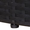 Outsunny PE Rattan Lounge Set, 5 Pieces Patio Conversation Furniture Set, Garden Round Sofa Bed with Cushion and Retractable Canopy, Black